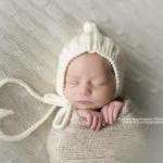 -- Baby Pixie Bonnett With Ribbing -- Cream --..
