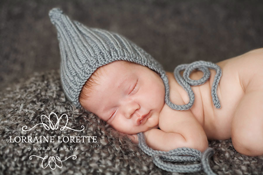 baby hat with ties