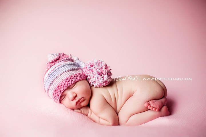 -- Baby Elf Hat - Hand Knit Candy Shoppe Pink (with A Twist) Elf Hat - Photography Prop